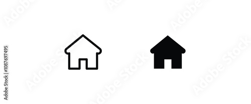 House icon. home icons button, vector, sign, symbol, logo, illustration, editable stroke, flat design style isolated on white