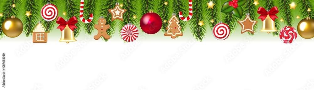 Christmas Frame With Christmas Toys And White background Christmas Frame With Christmas Toys And White background