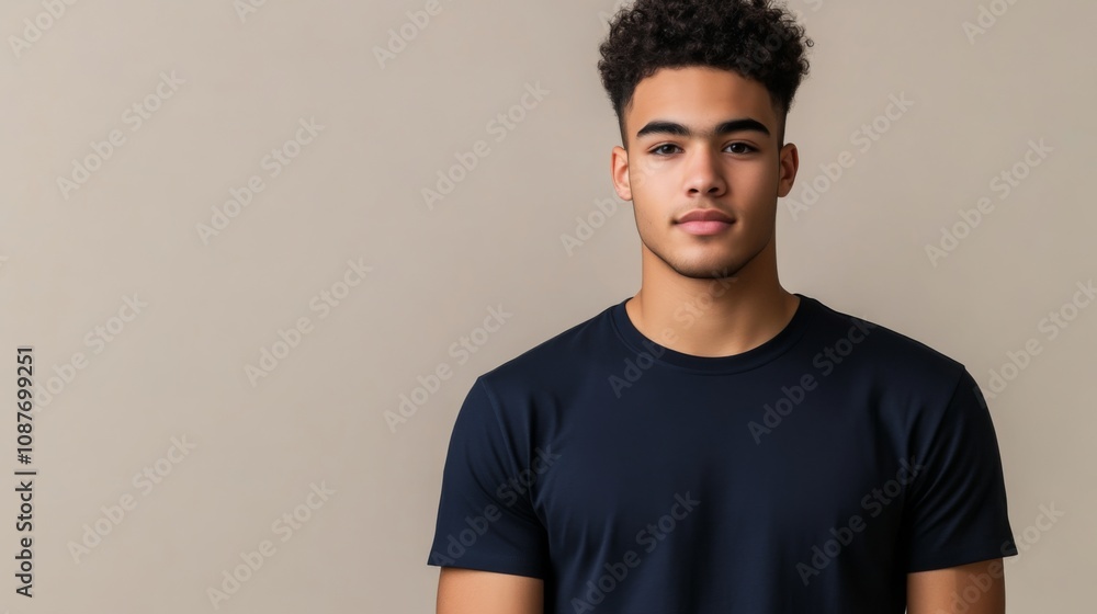 Portrait of a Young Man in a Casual T-Shirt Portrait of a Young Man in a Casual T-Shirt