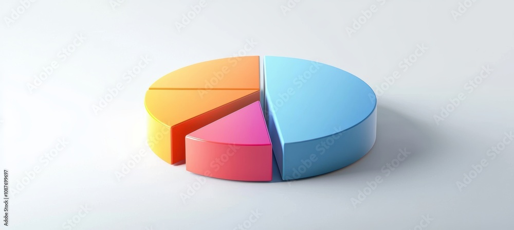 Obraz premium Colorful Pie Chart Illustrating 2024 Global Social Media User Distribution by Platform
