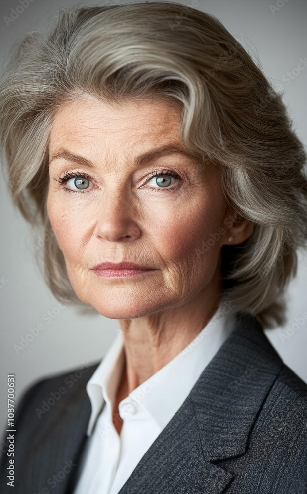 Confident and Poised Mature Woman in Business Attire Exuding Authority and Influence Confident and Poised Mature Woman in Business Attire Exuding Authority and Influence
