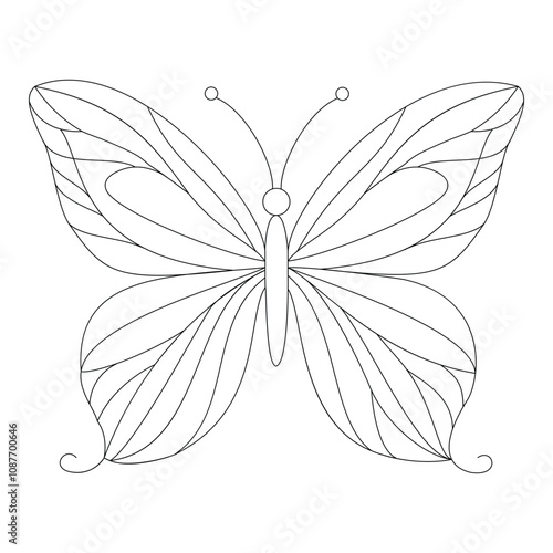 Graceful Flight: Continuous Line Art of Butterflies in Motion photo