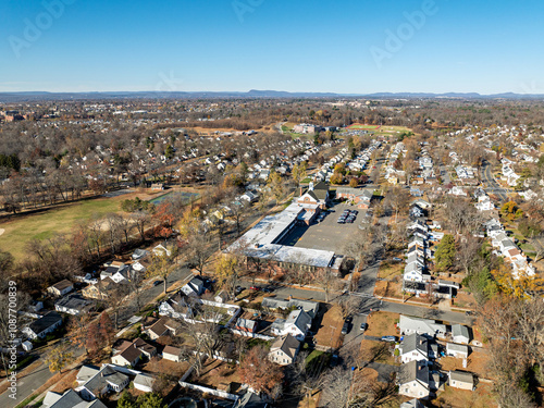 Aerial View over East Forest Park in Springfield Massachusetts