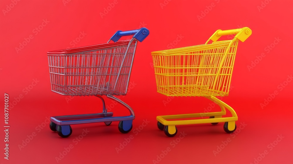 Full and empty shopping cart symbol shop and sale icon Full and empty shopping cart symbol shop and sale icon