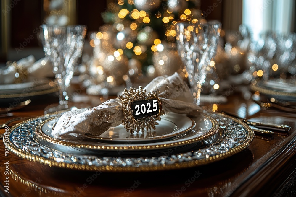 Inviting holiday table setting with Inviting holiday table setting with