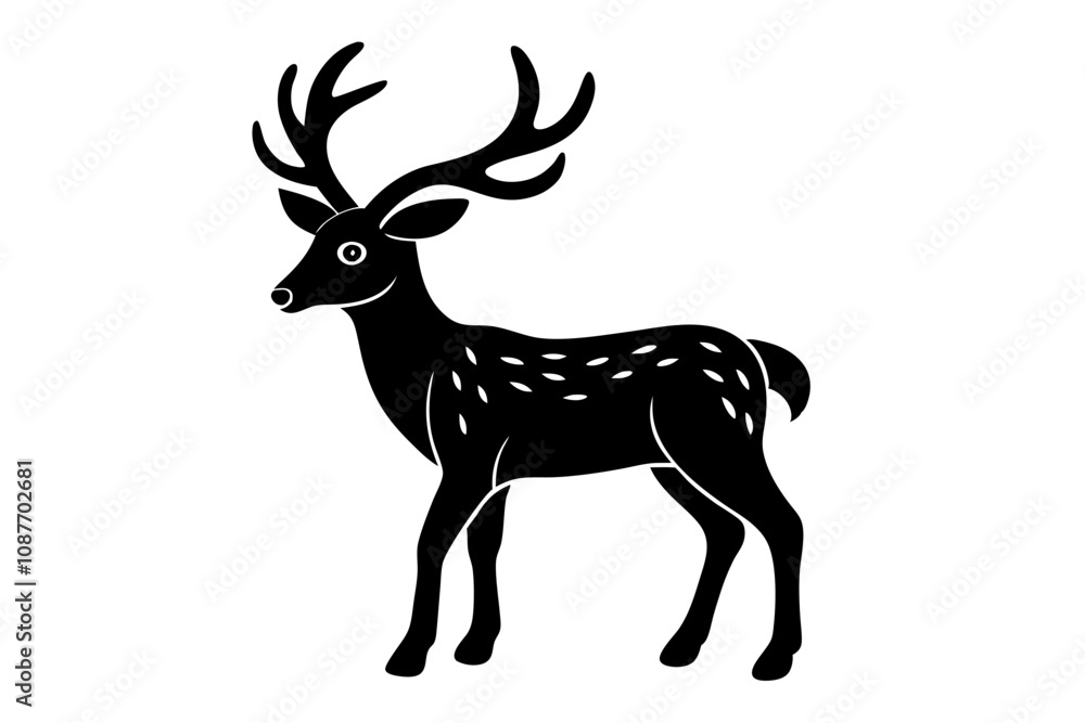 Obraz premium Elegant Line Silhouette Drawing of a Reindeer Simple and Stylish Artwork
