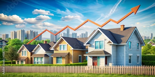 Rising House Prices 3D Rend...