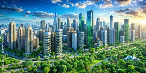 Green Cityscape Aerial View...