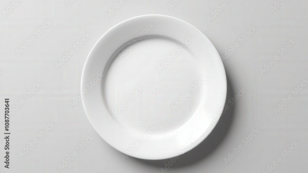 A realistic ceramic dining plate mockup highlighting smooth textures and a minimalist design. A realistic ceramic dining plate mockup highlighting smooth textures and a minimalist design.