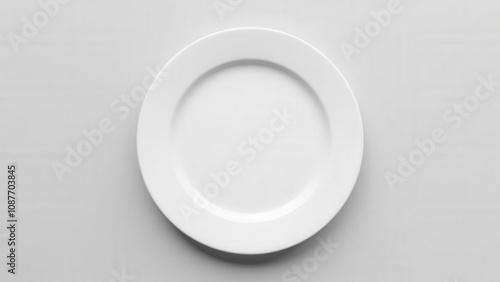 Obraz na płótnie A photorealistic branding plate mockup showcasing a white plate with subtle shadows and a clean background. w salonie