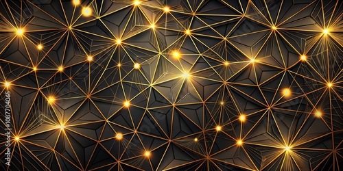 Abstract Gold and Black Geo...