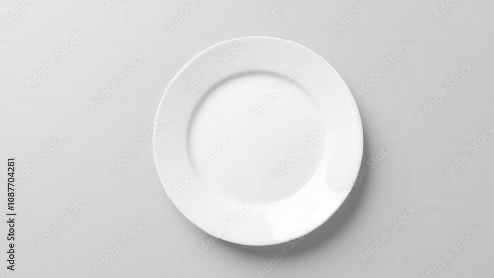 A minimalist round white plate mockup featuring natural shadows and a polished surface for branding. A minimalist round white plate mockup featuring natural shadows and a polished surface for branding.