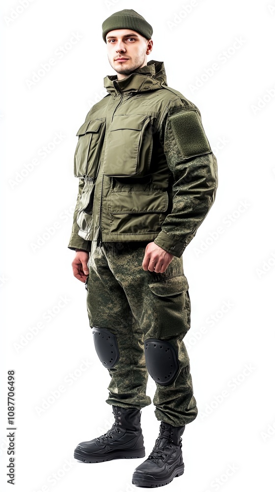 Military Soldier in Camouflage Uniform and Gear Military Soldier in Camouflage Uniform and Gear