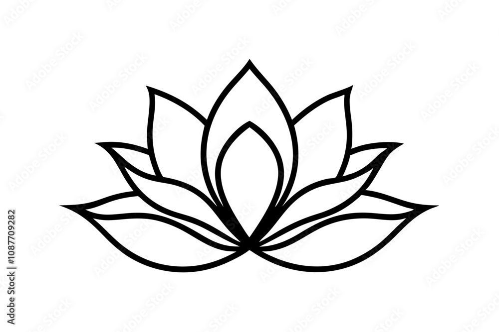 Elegant Line Drawing of a Lotus A Minimalist Art Inspiration