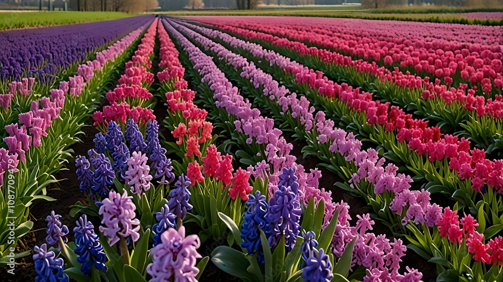 Hyacinths field in the Netherlands Hyacinths field in the Netherlands