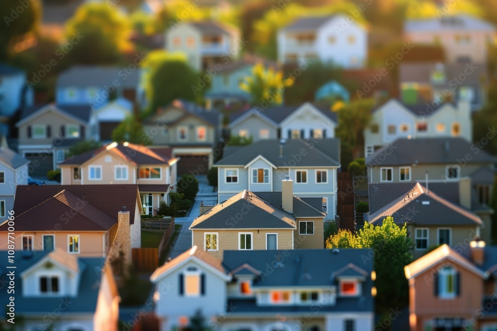 Blurred housing background focused on investment properties and modern homes Blurred housing background focused on investment properties and modern homes