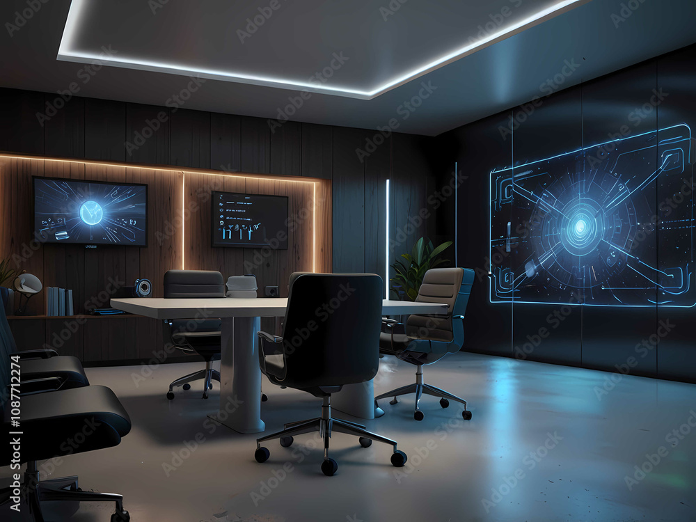 A clean, modern desk setup with a sleek laptop, tablet, and smartphone A clean, modern desk setup with a sleek laptop, tablet, and smartphone