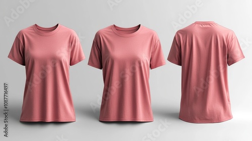 Peach T-Shirt Mockup Relaxed Fit. Generative AI photo