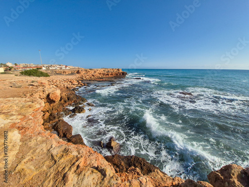 Obraz na płótnie Vega Baja del Segura - Mar revuelto en el litoral de Torrevieja w salonie