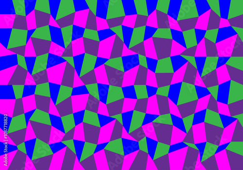 Fondo de vidriera de cuadrados deformados en 4 colores