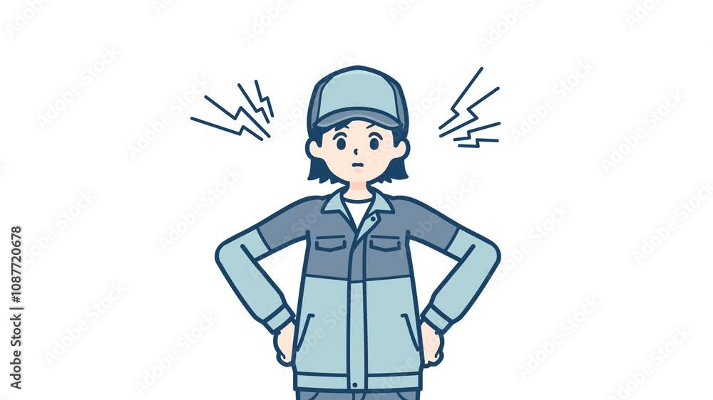 Delivery woman_Irritable and angry_with alpha channel Delivery woman_Irritable and angry_with alpha channel