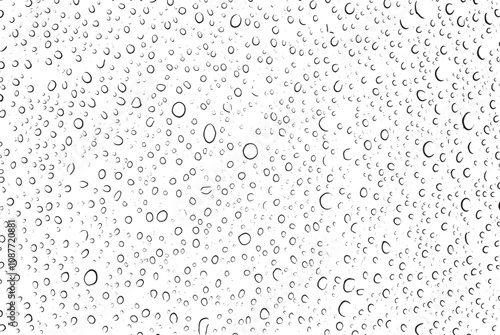 Small water drops texture vector. Rainy window overlay texture. Rain on glass background. Abstract halftone textured effect. Vector Illustration. EPS10.