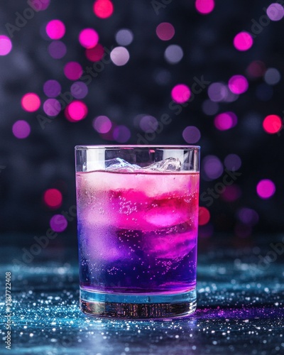 Vibrant colorful cocktail modern bar beverage photography nighttime ambiance close-up refreshment