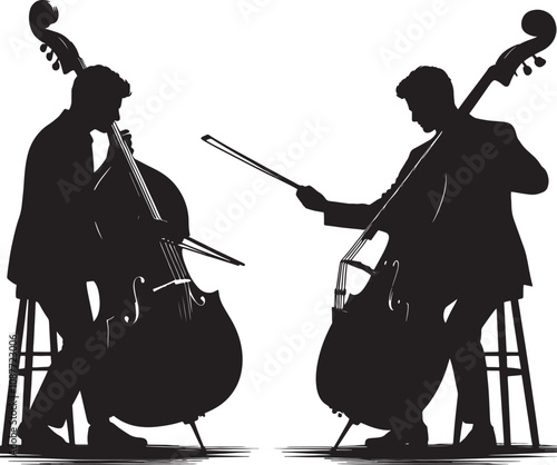 Double bass Player Silhouette