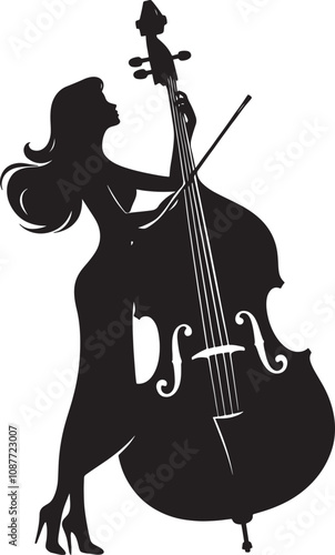 Double bass Player Silhouette