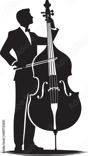 Double bass Player Silhouette