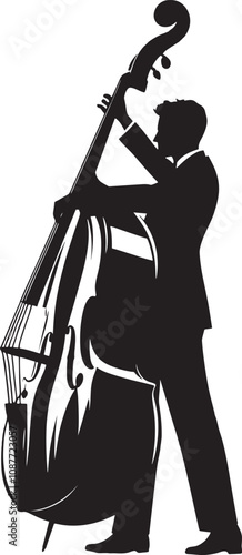 Double bass Player Silhouette
