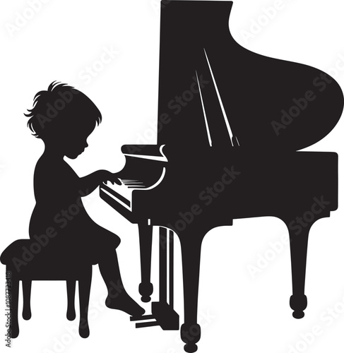 silhouette Grand Piano Performance