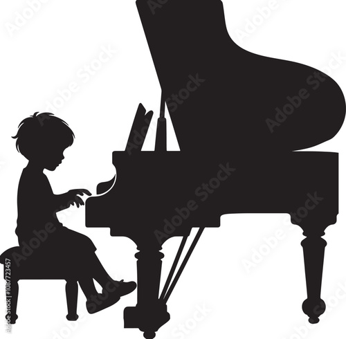 silhouette Grand Piano Performance
