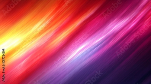 Dynamic abstract art with vibrant red, orange, and purple brush strokes creating a lively visual flow.