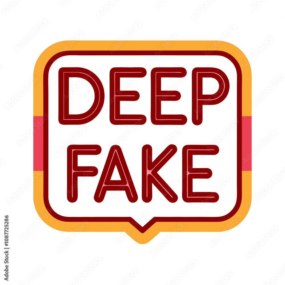 Deep Fake Graphic with Bold Gradient Text, AI Generation