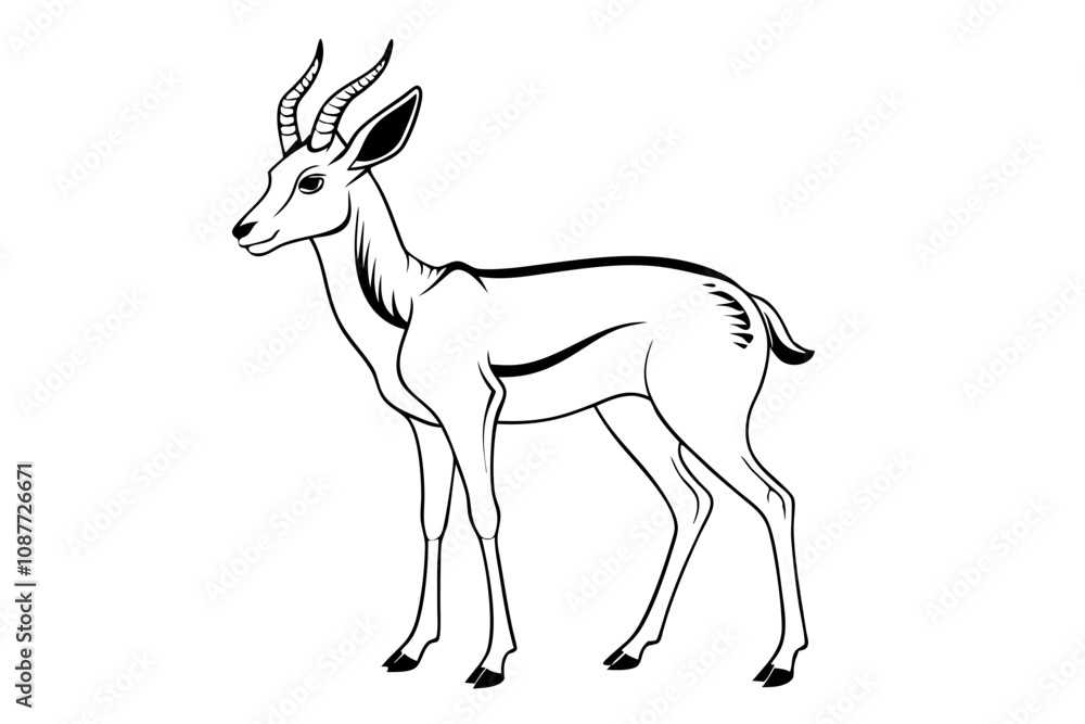 Obraz premium Line Drawing of a Pronghorn Stunning Wildlife Art