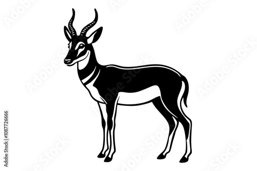 Line Silhouette Drawing of a Pronghorn Stunning Wildlife Art