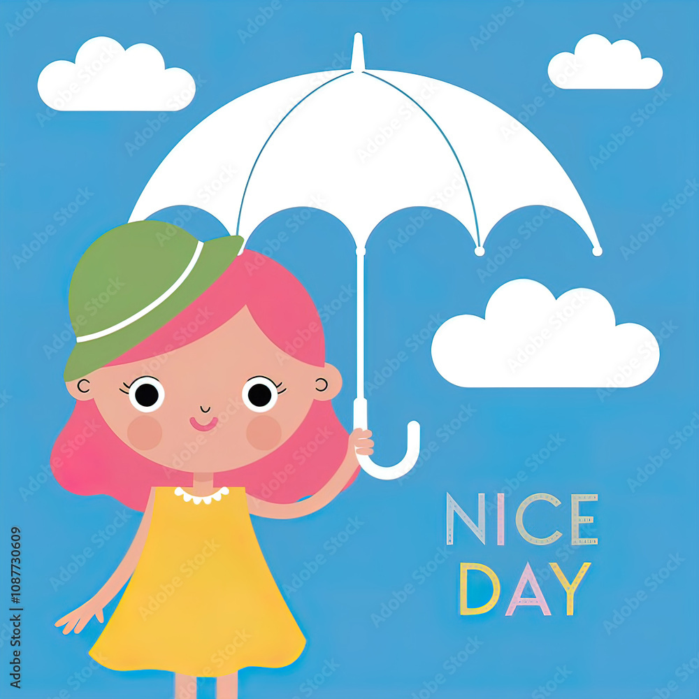 vector illustration, greetings Have a nice day, holiday greeting card, cartoon drawing vector illustration, greetings Have a nice day, holiday greeting card, cartoon drawing