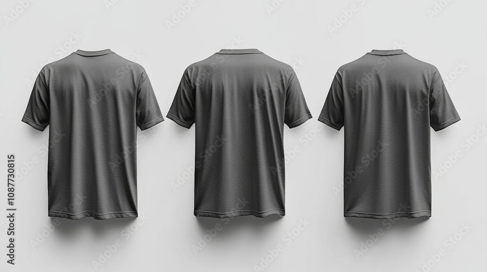 Mesh Tee T-shirt in Teal Color Triple View Mockup. Generative AI Mesh Tee T-shirt in Teal Color Triple View Mockup. Generative AI