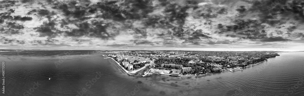 Panoramic aerial view of Zadar skyline from the sea, Croatia Panoramic aerial view of Zadar skyline from the sea, Croatia