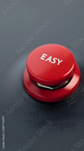 red easy button for simplifying tasks and enhancing efficiency. generative ai