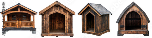 Doghouse – A Shelter or Enclosure Providing Dogs a Safe and Comfortable Place to Rest Outdoors Isolated on Clear White Background Highly Detailed 