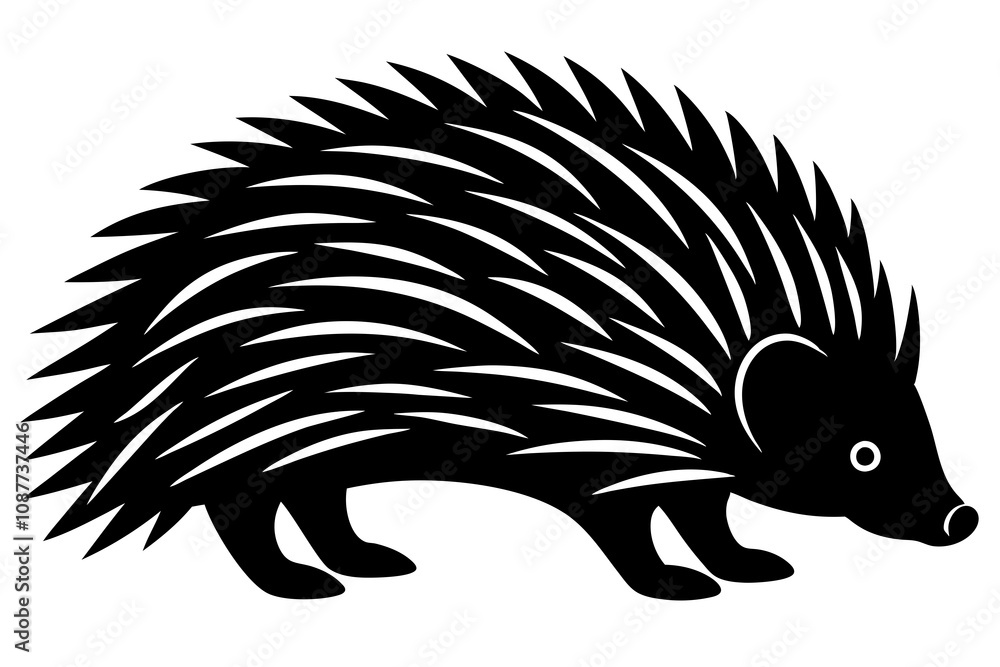 Simple Line Silhouette Drawing of a Porcupine Elegant and Minimalist Animal Art Simple Line Silhouette Drawing of a Porcupine Elegant and Minimalist Animal Art