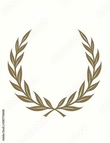 Laurel wreath designs feature floral patterns with leaves and branches in a vintage style often used for awards badges and trophies.