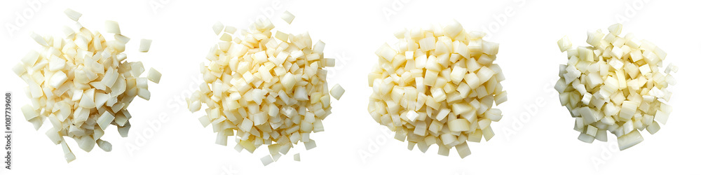 Chopped Onions – Diced Onions Used to Add Flavor to Dishes and Casseroles Isolated on Clear White Background Highly Detailed Chopped Onions – Diced Onions Used to Add Flavor to Dishes and Casseroles Isolated on Clear White Background Highly Detailed