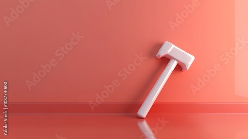 White Hammer on a Red Background photo