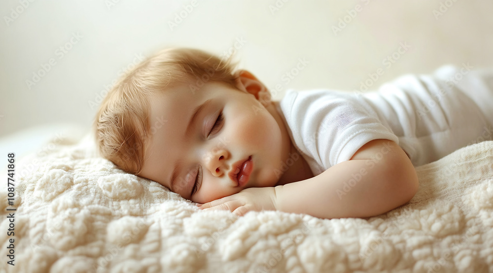 Sweet sleeping baby on soft blanket Sweet sleeping baby on soft blanket