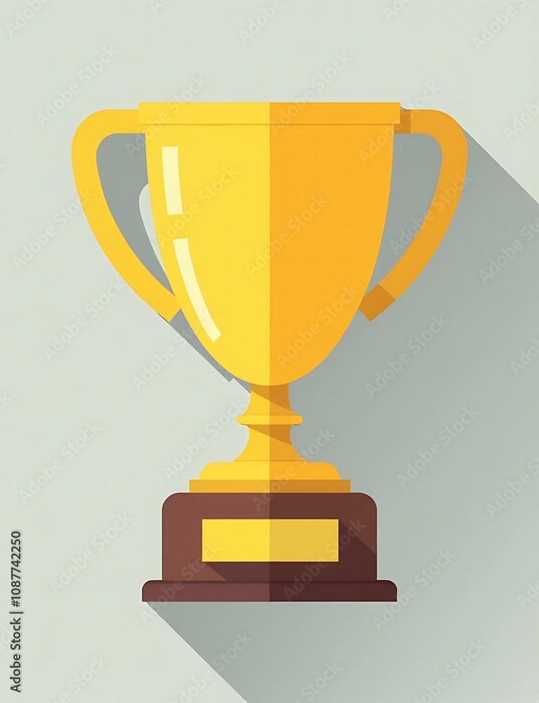 Simple flat golden trophy icon designed for apps and websites with a winner, award, or champion theme concept. Simple flat golden trophy icon designed for apps and websites with a winner, award, or champion theme concept.
