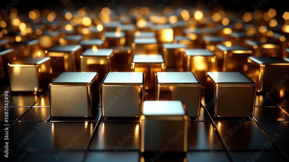 Fototapeta premium Luxury golden abstract smartphone background. AI generated