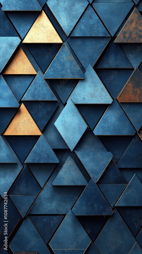 Abstract geometric smartphone background with a 3D blue pattern. AI generated Abstract geometric smartphone background with a 3D blue pattern. AI generated
